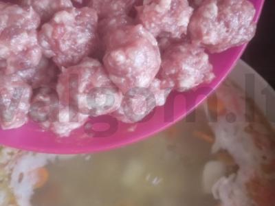 Grietinėlės sriuba su meatballs Žingsnis 9