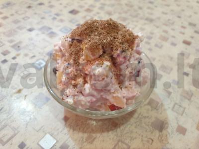 Varškės desertas „Sultingas obuoliukas“ pagrindine nuotrauka