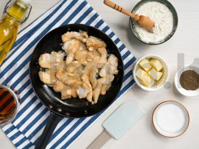 Taliatelle su kalakutienos filė ir brendžiu Žingsnis 1