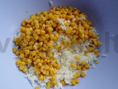 Salotas „Pati paprasčiausia“ su ryžiais ir kukurūzais Žingsnis 1