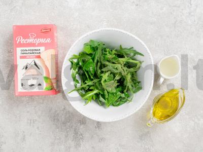 Salotas su burrata ir ant grotelių keptais plokščiais persikais Žingsnis 3