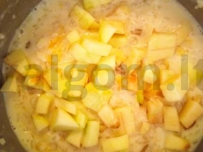 Ryžių košė su moliūgu, razinomis, obuoliu Žingsnis 3