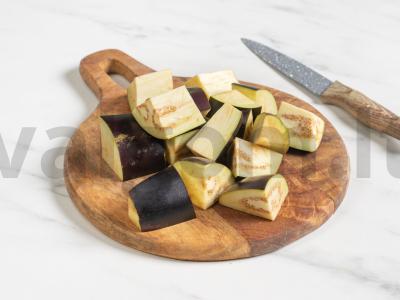 Keptas baklažanas salotas Žingsnis 1