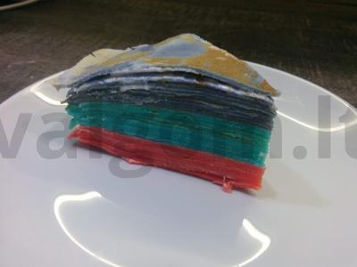 Spalvotas blynų tortas pagrindine nuotrauka