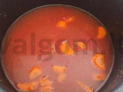 Pomidorų sriuba su vištiena ir vermišeliais pagrindine nuotrauka