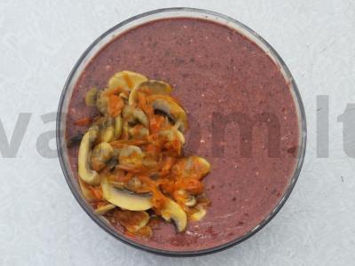 Aštrus kepenėlių paštetas su pievagrybiais ir virtine dešra Žingsnis 2