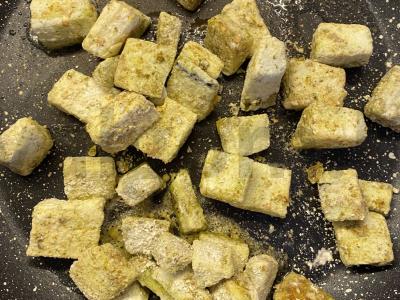 Salotas su traškiais baklažanais Žingsnis 3