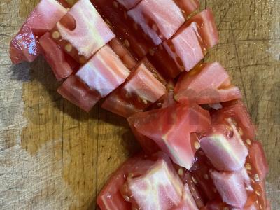 Salotas su traškiais baklažanais Žingsnis 5