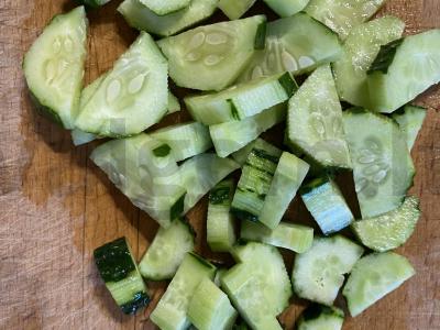 Salotas su traškiais baklažanais Žingsnis 6