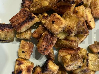 Salotas su traškiais baklažanais Žingsnis 8