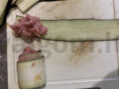 Baklažanų ritinėliai su sūriu Žingsnis 3