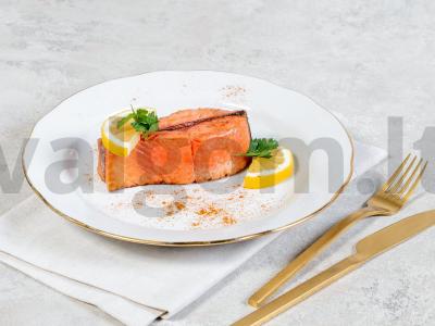 Lašišos steikas keptuvėje pagrindine nuotrauka