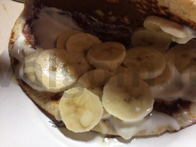 Avižų blynas su putpelės kiaušiniais, varškės sūriu ir bananais Žingsnis 5