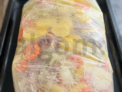 Daržovės su mėsa, keptos maiše Žingsnis 3