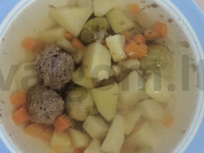 Daržovių sriuba su meatballs Žingsnis 5