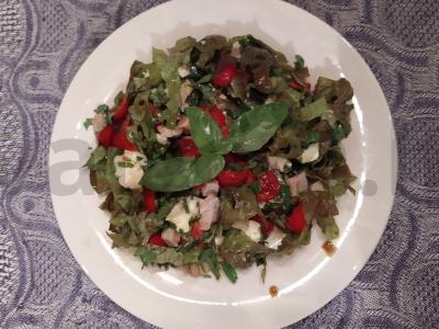 Mėsos salotas su kamamberu pagrindine nuotrauka