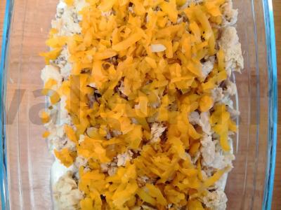 Salotas „Mimoza“ su konservuota upėtakiu ir obuoliu Žingsnis 7