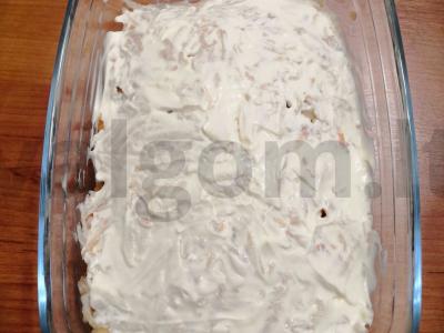 Salotas „Mimoza“ su konservuota upėtakiu ir obuoliu Žingsnis 10