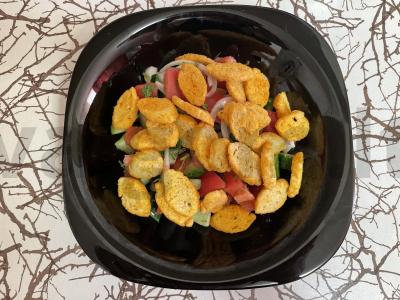 Daržovių salotas su sausainiais Žingsnis 4