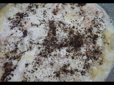 Funchosa su krevetėmis grietinėlės padaže vakarienei Žingsnis 8