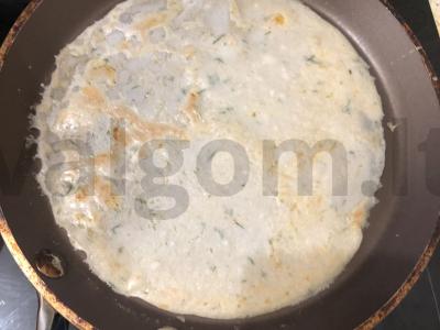 Grikių blynai su sūriu ir žolelėmis Žingsnis 4