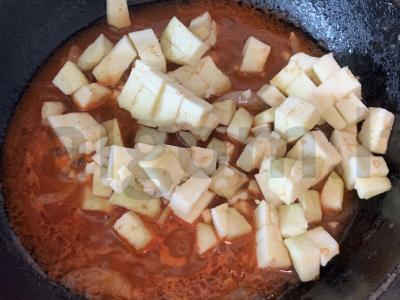 Lobio su baklažanais ir pupelėmis Žingsnis 4