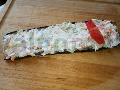 Aštrūs baklažanų ritinėliai su prieskonių įdaru Žingsnis 5