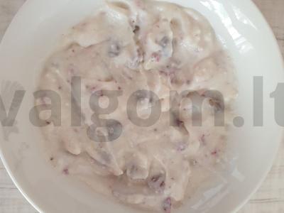 Varškės desertas su veganiškomis lazdelėmis Žingsnis 2