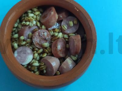 Perlovka su dešra ir sūriu orkaitėje Žingsnis 3