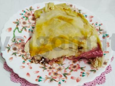 Varškės apkepas su vyšniomis ir filo tešla pagrindine nuotrauka