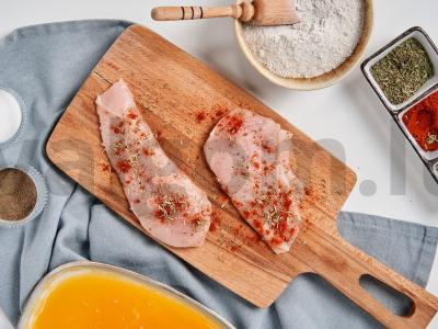 Kalakutienos filė su ruginių viso grūdo miltų paniruote Žingsnis 1