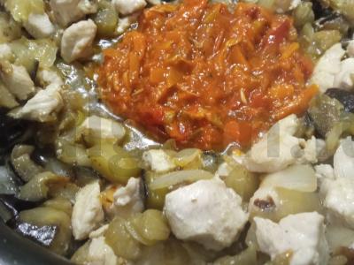 Padažas su baklažanais ir vištienos filė Žingsnis 3