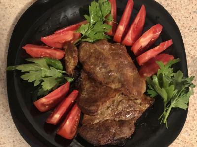 Kepta kiaulės kaklas pagrindine nuotrauka