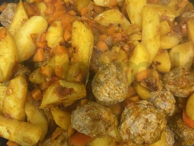 Bulvės su mėsos kukuliais Žingsnis 5