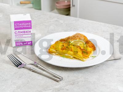 Bulvių gratinas su grietinėlėmis pagrindine nuotrauka