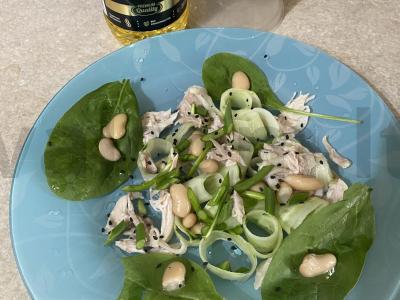 Salotas „Žalias“ su česnakine lazdynėle ir pupelėmis Žingsnis 3