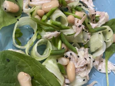 Salotas „Žalias“ su česnakine lazdynėle ir pupelėmis Žingsnis 4