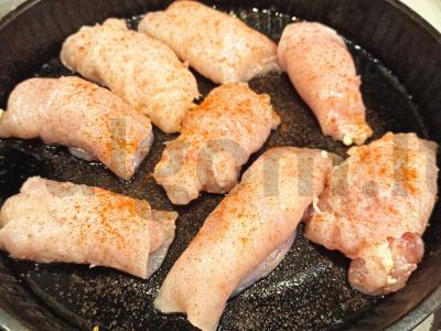 Vištienos ritinėliai su sūriu Žingsnis 6