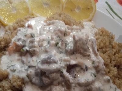 Kvinoja su kreminiu jūros gėrybių padažu Žingsnis 6