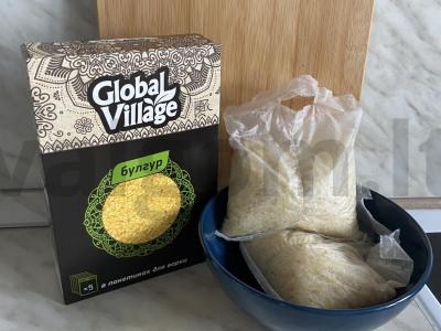 Bulguras su česnaku ir grietinėlės padažu bei kumpiu Žingsnis 4