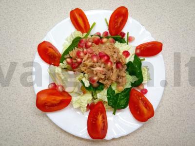 Lengvas tuno ir granato salotas pagrindine nuotrauka