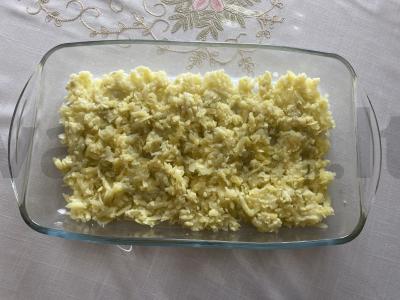 Sluoksniuotas salotas be mėsos Žingsnis 1