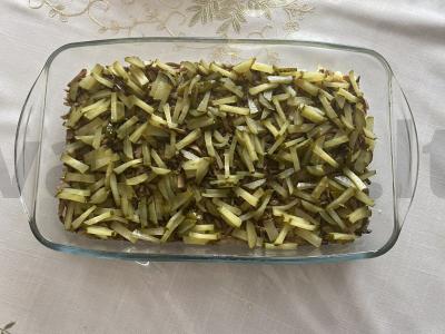 Sluoksniuotas salotas be mėsos Žingsnis 3