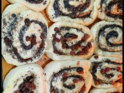 Šokoladiniai bandelės su aguonomis ir razinomis Žingsnis 5