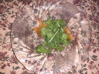 Virti grikių, pomidorų ir rukolos garnyras Žingsnis 3