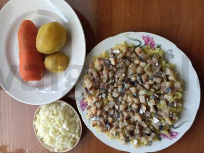 Silkė po kailiu su šakniavaisiais Žingsnis 2