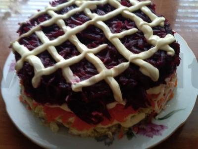 Silkė po kailiu su šakniavaisiais pagrindine nuotrauka