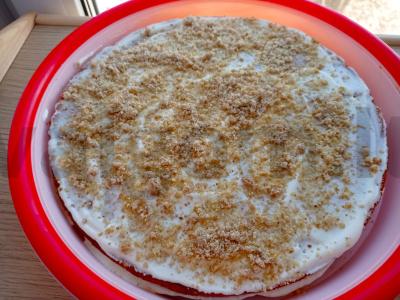 Namų tortas su riešutų sluoksniu ir apelsinu Žingsnis 4