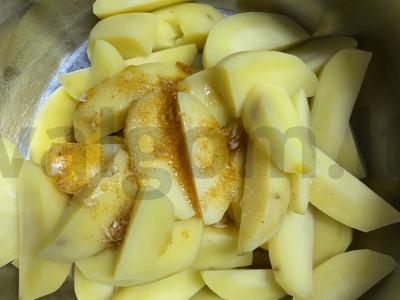 Kaimiški bulvės su rūkyta paprika ir česnaku Žingsnis 3