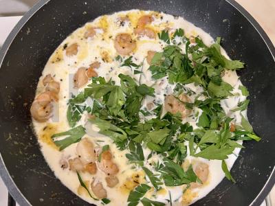 Grietinėlės krevetės su p'titim Žingsnis 5